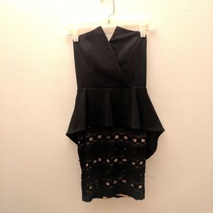 Strapless Black special occasion mini dress